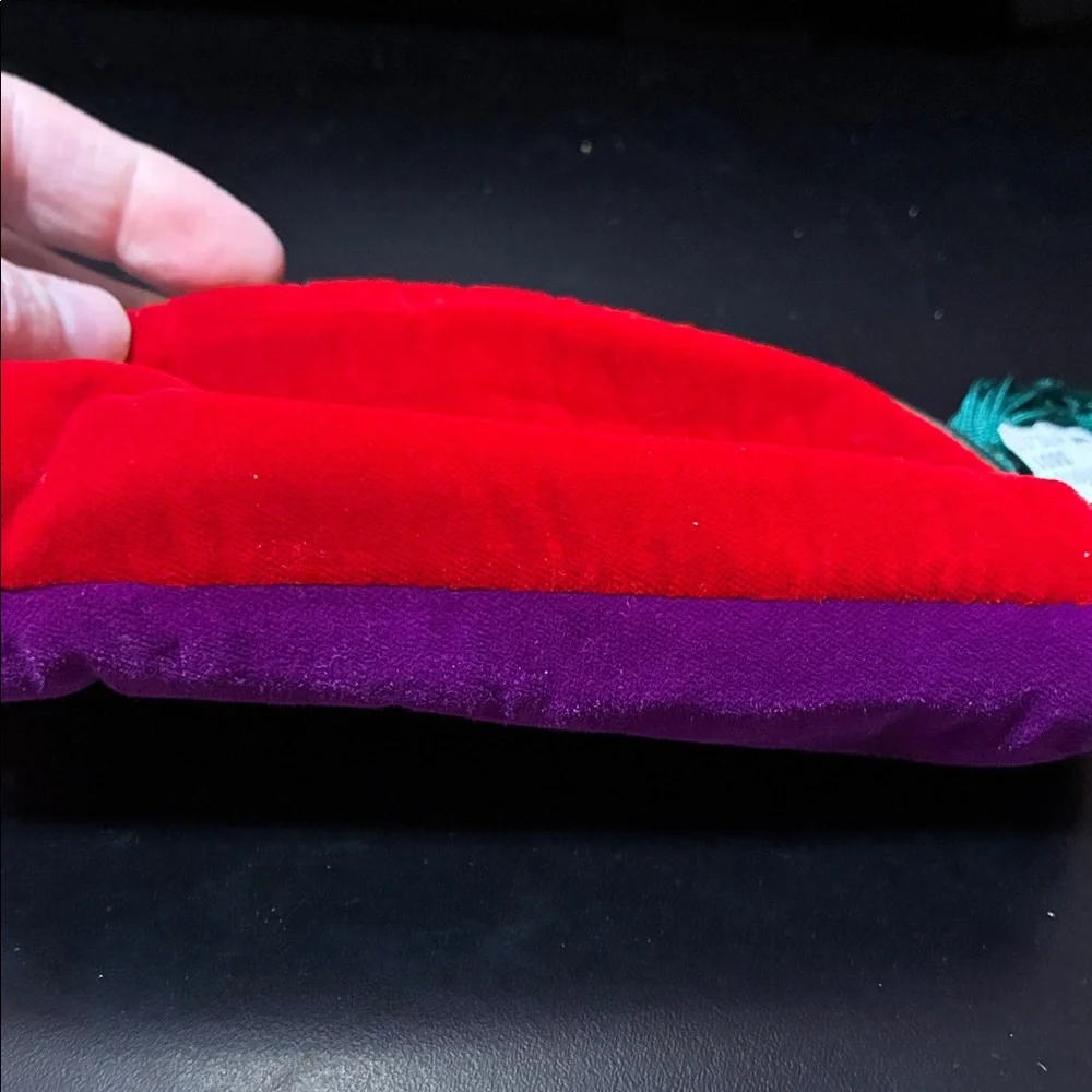 Totes vintage Red Purple and Green Velvet Pouch